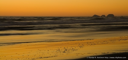 Sunset on Sea Stacks, Cape Lookout State Park