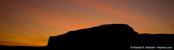 Steamboat Rock Silhouette at Sunset