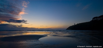 North Head Lighthouse, Cape Disappointment State Park, Sunset, Blue Sky