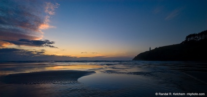 North Head Lighthouse, Cape Disappointment State Park, Sunset, Blue Sky
