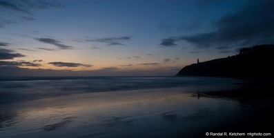 North Head Lighthouse Lit, Cape Disappointment State Park, Sunset