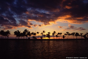 Sunset with Clouds at 'Anaeho'omalu Beach