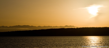 Sunset from Cama Beach, Olympic Mountains