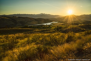 Sunset Over Pearrygin Lake, Edge of Road