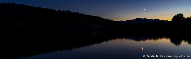Sunset Over Pearrygin Lake, Moon