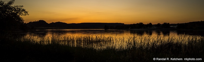 Sunset on Banks Lake, Jones Bay Campground, Panorama