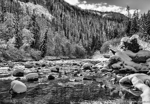 South Fork Stillaguamish River, End of the Road, Black and White