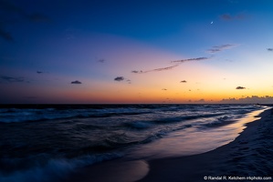 Okaloosa Island Sunset, Waves, Moon