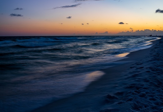Okaloosa Island Sunset, Sand, Waves, Moon