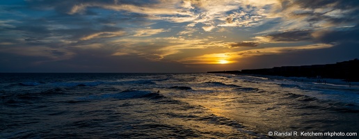 Okaloosa Island Pier Sunset, Surfer On a Wave