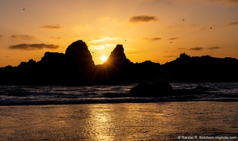 Seal Rock Sunset Peaking Through