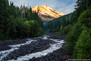 Sunrise on Mount Baker over Boulder Creek