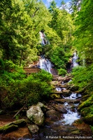Anna Ruby Falls Overlook, Creek Cascade, Summer Greenery