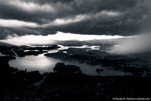 Hiawassee and Lake Chatuge from Bell Mountain, Rain