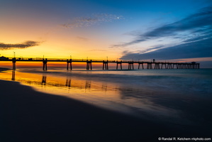Okaloosa Island Pier at Sunrise, Light Breaking the Darkness