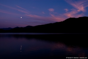 Moon at Sunset Over Lake Easton