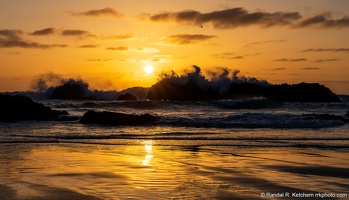 Seal Rock Sunset, Crashing Waves
