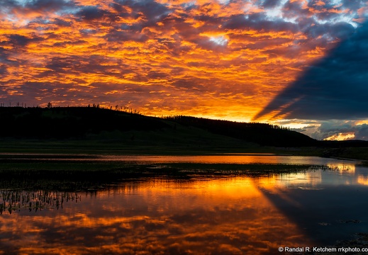 Sunset over Alum Lake, Yellowstone