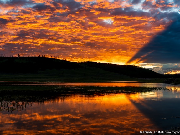 Sunset over Alum Lake, Yellowstone