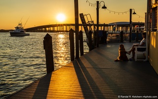 Sunset on Destin Harbor Boardwalk, Destin Bridge